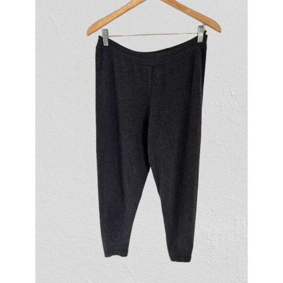 PRINGLE Of Scotland Lambswool Sweatpants Charcoal Gray Knit Leggings Size La - Picture 3 of 10